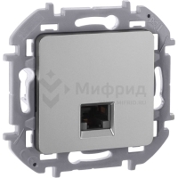 Розетка компьютерная СП Inspiria RJ45 кат.5E UTP IP20 алюм. IEK 673827