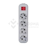 Колодка удлинителя 4-м 16А с заземл. с выкл. АБС-пластик бел. TOKOV ELECTRIC TKE-C01-KU4-ZV