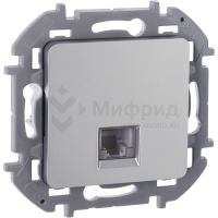 Розетка телефонная СП Inspiria RJ11 IP20 механизм алюм. IEK 673822
