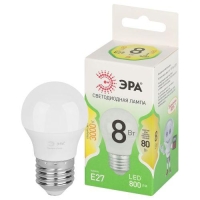 Лампа светодиодная GREEN LINE P45-8W-830-E27 GL 8Вт шар 3000К свет тепл. E27 Эра Б0067023 Лампа светодиодная GREEN LINE P45-8W-830-E27 GL 8Вт шар 3000К свет тепл. E27 Эра Б0067023