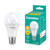 Лампа светодиодная LED11-A60/830/E27 11Вт грушевидная матовая 3000К тепл. бел. E27 915лм 220В Camelion 12035