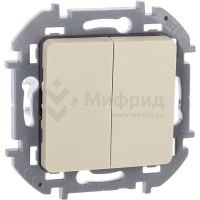Выключатель 2-кл. 1п 1мод. СП Inspiria 10А IP20 250В 10AX механизм сл. кость IEK 673621