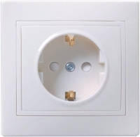 Розетка 1-м СП Кварта РСш10-3-КБ 16А IP20 с заземл. защ. шторки бел. GENERICA ERK11-K01-16-DM