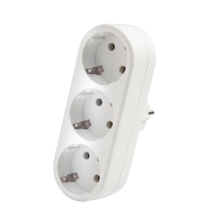 Разветвитель 3-м плоский с заземл. 16А 3500Вт 250В бел. DОМТОК 2656