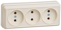 Розетка 3-м ОП Октава 10А IP20 без заземл. крем. GENERICA ERO30-K33-10-DC Розетка 3-м ОП Октава 10А IP20 без заземл. крем. GENERICA ERO30-K33-10-DC