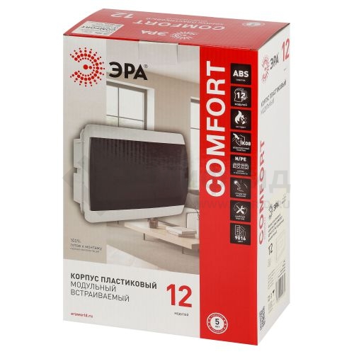 Корпус навесной COMFORT ЩРН-П-12 IP41 пластик. бел. bs12cww Эра Б0067252