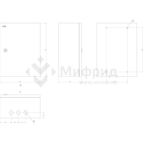 Корпус ЩМП-04 400х300х175 IP31 NO_SIMPLE_SHMP-04_IP31 метал. SIMPLE Эра Б0041655