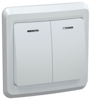 Выключатель 2-кл. СП Вега 10А IP20 ВС10-2-1-ВБ с индикацией бел. GENERICA EVV21-K01-10-DM