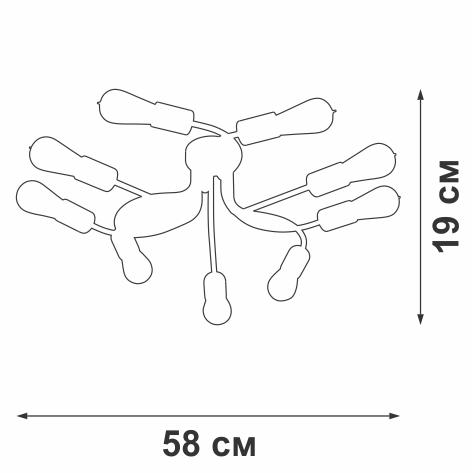 Люстра 9хE27 макс. 60Вт Vitaluce V4449-1/9PL Люстра 9хE27 макс. 60Вт Vitaluce V4449-1/9PL