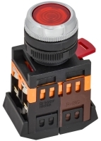 Кнопка ABLFS-22 d22мм 1НО+1НЗ 240В неон красн. GENERICA BBT30-ABLFS-K04