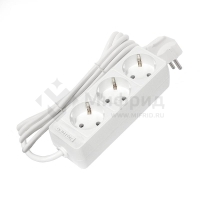 Удлинитель 3х3м с заземл. 10А IP20 2.2кВт ПВС 3х0.75 бел. DOMTOK 2375