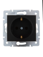 Розетка 1-м СП Karina с заземл. керамика механизм черн. бархат LEZARD 707-4288-122