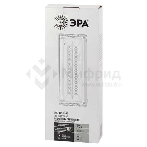 Светильник светодиодный DPA-301-0-65 IP65 40LED 3ч аварийный непостоянный Проектный Эра Б0044405