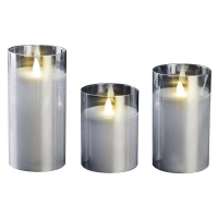 Свеча декоративная CL7-SET3-sr с пультом 3хAAA для каждой свечи (не в компл.) серебр. (уп.3шт) ФАZА 5018792