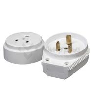 Разъем РШ-ВШ 32А 250В 2P+PE откр. уст. бел. UNIVersal 1235