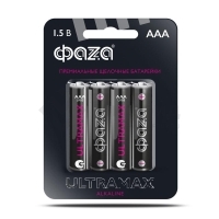 Элемент питания алкалиновый AAA/LR03 1.5В ULTRAMAX LR03UM-B4 BL-4 (уп.4шт) ФАZА 5043084