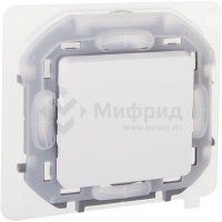 Переключатель 1-кл. 1п 1мод. СП Inspiria 10А IP44 250В 10AX механизм бел. IEK 673670