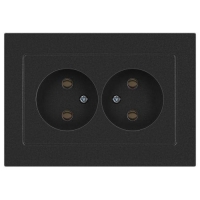 Розетка 2-м СП Accent 6-204-07 16А IP20 250В 2P AL/CU графит Intro Б0063435