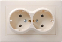 Розетка 2-м СП Кварта РС12-3-ККм 16А IP20 с заземл. без защ. шторок крем. GENERICA ERK24-K33-16-DM Розетка 2-м СП Кварта РС12-3-ККм 16А IP20 с заземл. без защ. шторок крем. GENERICA ERK24-K33-16-DM