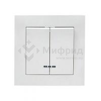 Выключатель 2-кл. СП Валенсия 10А IP20 с индикатором бел. PROxima EKF EWV10-123-10