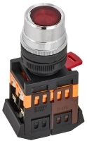 Кнопка ABLF-22 d22мм 1НО+1НЗ 240В неон красн. GENERICA BBT10-ABLF-K04
