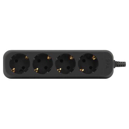 Колодка удлинителя 4-м с заземл. черн. KX-4e-B Эра Б0061730 Колодка удлинителя 4-м с заземл. черн. KX-4e-B Эра Б0061730