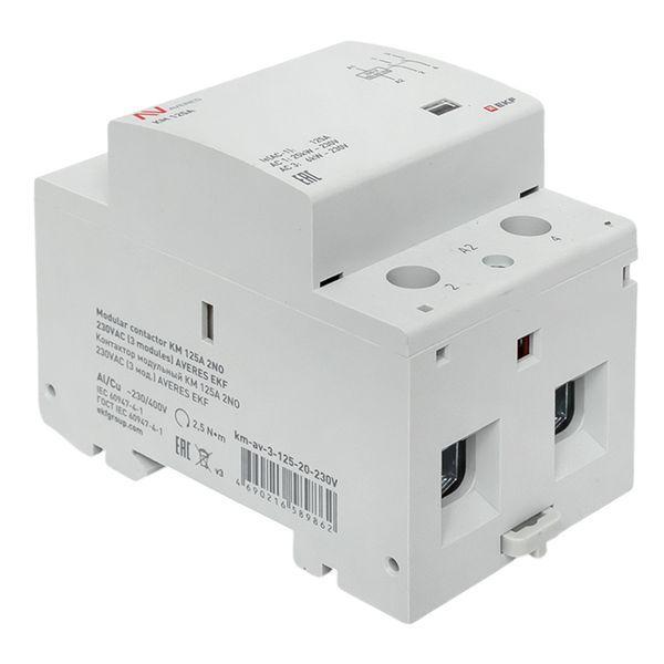 Контактор модульный КМ 125А 2NО 230В AC (3 мод.) AVERES EKF km-av-3-125-20-230V Контактор модульный КМ 125А 2NО 230В AC (3 мод.) AVERES EKF km-av-3-125-20-230V