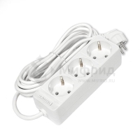 Удлинитель 3х5м с заземл. 10А IP20 2.2кВт ПВС 3х0.75 бел. DOMTOK 2376