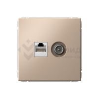 Розетка компьютерная + телевизионная 2-м СП ArtGallery RJ45 кат.5E + TV механизм песочн. SE GAL001289