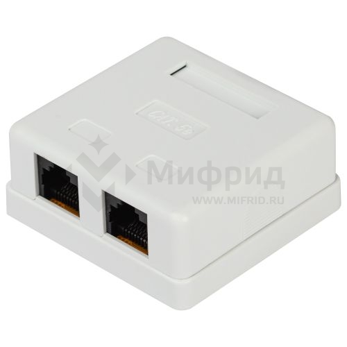 Розетка компьютерная 2-м RJ45 кат.5E неэкранир. RJ02UN Эра Б0056902