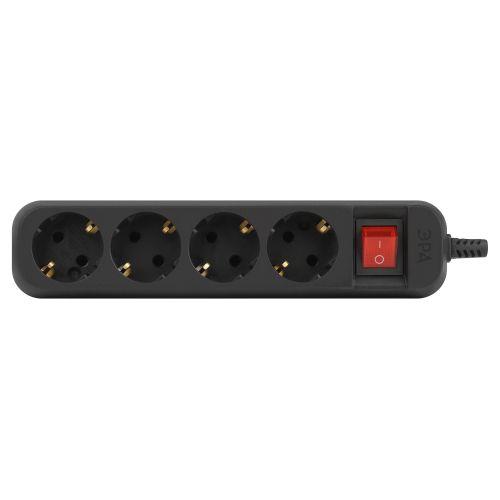 Колодка удлинителя 4-м с заземл. с выкл. черн. KX-4es-BЭра Б0061734 Колодка удлинителя 4-м с заземл. с выкл. черн. KX-4es-BЭра Б0061734