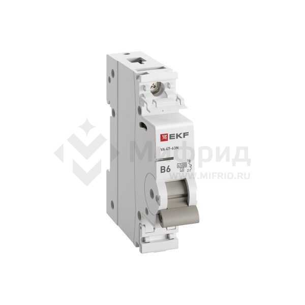 Выключатель автоматический 1п B 6А 4.5кА ВА 47-63N PROxima EKF M634106B