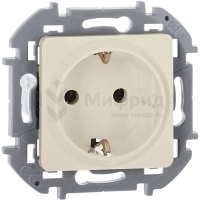 Розетка 1-м СП Inspiria 16А IP20 250В 2P+E защ. шторки немецк. стандарт механизм сл. кость IEK 673731