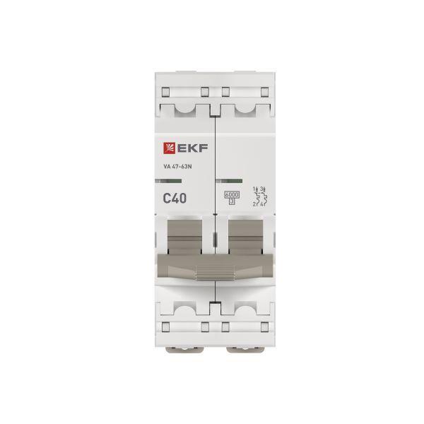 Выключатель автоматический модульный 2п C 40А 6кА ВА 47-63N PROxima EKF M636240C