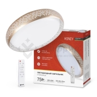 Светильник светодиодный COMFORT HONEY 75Вт 3000-6500К 6000лм 230В 500х120мм с пультом ДУ IN HOME 4690612034843