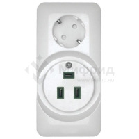 Розетка 2-м ОП Blanca / Прима 250В комбинир. для электроплиты 32А+силовая 16А (опт. упак.) бел. SE RA32-211R-B