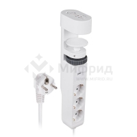 Удлинитель 3х1.5м на струбцине с заземл. с выкл. 3 USB выхода (2А+1С) IP20 ПВС 3х1 ETD-03U-150-wh (3х1.5) бел. JAZZway 5059535