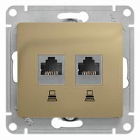 Розетка компьютерная 2-м Glossa RJ45 кат.5E механизм титан SE GSL000485KK Розетка компьютерная 2-м Glossa RJ45 кат.5E механизм титан SE GSL000485KK