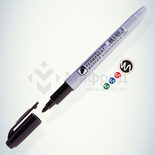 Маркер перманентный "Multi Marker Slim" 2мм пулевидный черн. 207899 Crown Б0048243