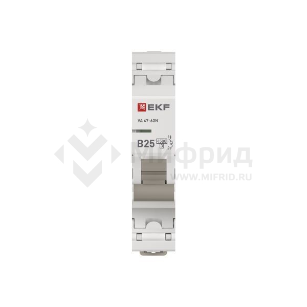 Выключатель автоматический модульный 1п B 25А 4.5кА ВА 47-63N PROxima EKF M634125B