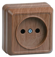 Розетка 1-м ОП Октава 10А IP20 без заземл. дуб GENERICA ERO10-K04-10-DC