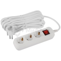 Удлинитель 3х10м с заземл. 16А IP20 GREEN LINE UDL-16-3100-ES ПВС 3х1 с выкл. Эра Б0065040