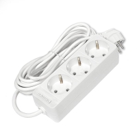 Удлинитель 3х5м с заземл. 10А IP20 2.2кВт ПВС 3х0.75 бел. DOMTOK 2376