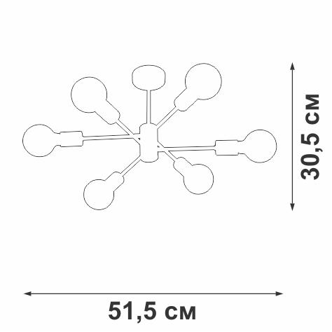 Люстра 6xE27 макс. 40Вт Vitaluce V3994-8/6PL Люстра 6xE27 макс. 40Вт Vitaluce V3994-8/6PL