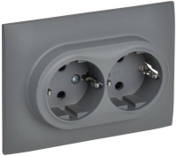 Розетка 2-м SKANDY 16А с заземл. защ. шторки в сборе SK-R07Gr сер. IEK SK-R24-16-K03-F
