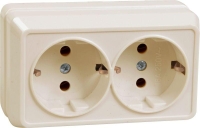Розетка 2-м ОП Октава РС22-3-ОКм 16А IP20 с заземл. крем. GENERICA ERO21-K33-16-DC