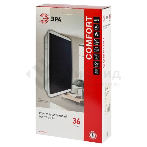 Корпус встраиваемый COMFORT ЩРВ-П-36 IP40 пластик. прозр. крышка бел. bf36cw Эра Б0067241