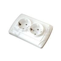 Розетка 2-м СП Маргарита 16А IP20 с заземл. бел. UNIVersal М0128