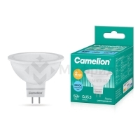 Лампа светодиодная LED5-S108/845/GU5.3 5Вт рефлектор матовая 4500К бел. GU5.3 415лм 220В Camelion 12042