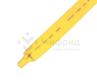 Трубка термоусадочная ТУТ нг 15.0/7.5 желт. 1м REXANT 21-5002